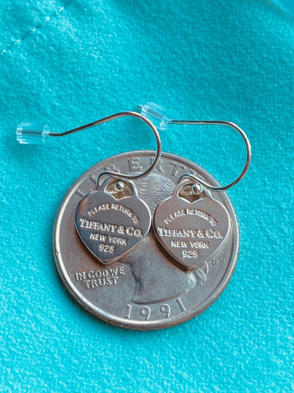 Tiffany & Co mini heart tag earrings Return return to Tiffany 925 silver box - Picture 3 of 6